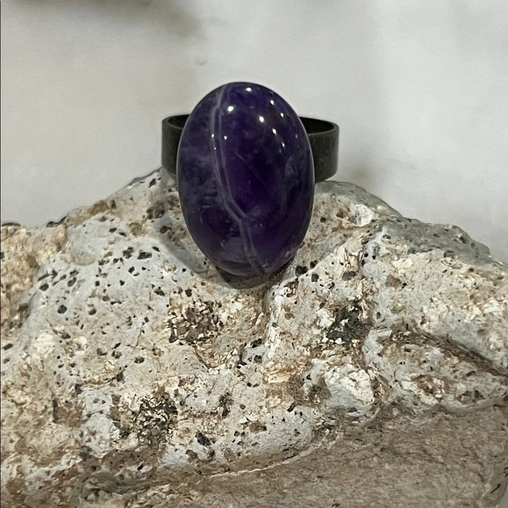Purple Amethyst Stone Ring